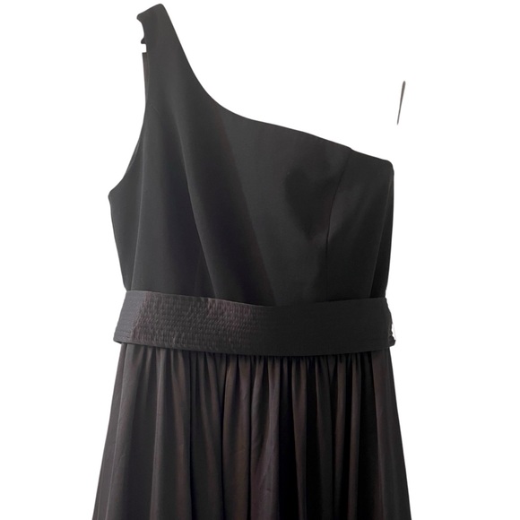 ❤️WHITE By Vera Wang One Shoulder Black Belted Maxi Dress - Picture 4 of 9